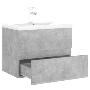 vidaXL Sink Cabinet with Built-in Basin Concrete Grey Engineered Wood