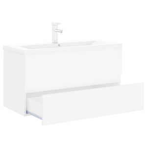 vidaXL Sink Cabinet with Built-in Basin White Engineered Wood