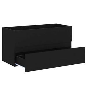 vidaXL Sink Cabinet with Built-in Basin Black Engineered Wood