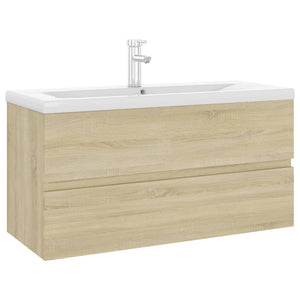 vidaXL Sink Cabinet with Built-in Basin Sonoma Oak Engineered Wood