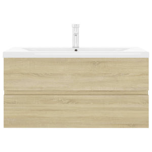 vidaXL Sink Cabinet with Built-in Basin Sonoma Oak Engineered Wood