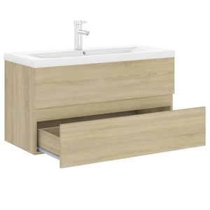 vidaXL Sink Cabinet with Built-in Basin Sonoma Oak Engineered Wood