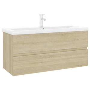 vidaXL Sink Cabinet with Built-in Basin Sonoma Oak Engineered Wood