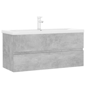 vidaXL Sink Cabinet with Built-in Basin Concrete Grey Engineered Wood