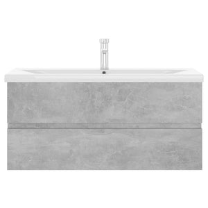 vidaXL Sink Cabinet with Built-in Basin Concrete Grey Engineered Wood