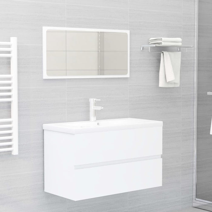 vidaXL Bathroom Furniture Set White Engineered Wood