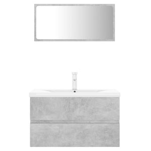 vidaXL Bathroom Furniture Set Concrete Grey Engineered Wood