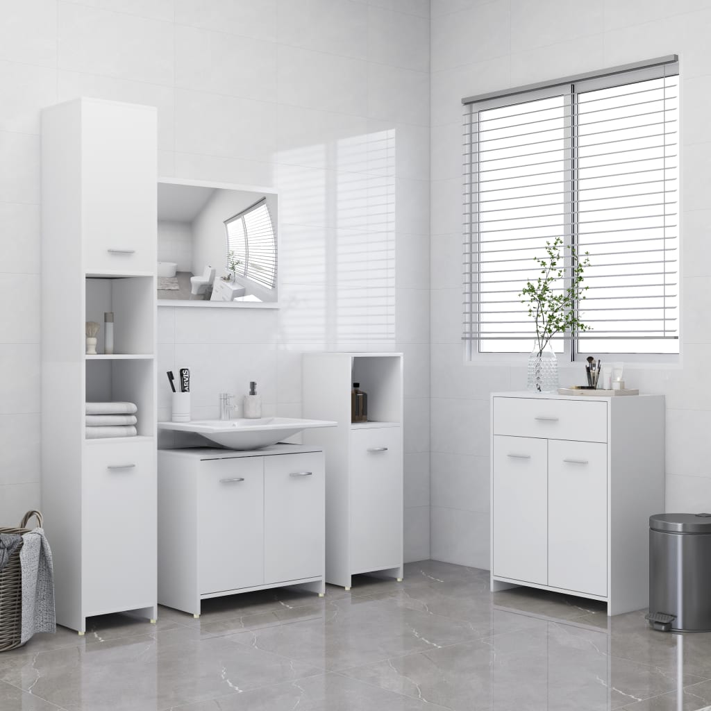 vidaXL 4 Piece Bathroom Furniture Set White
