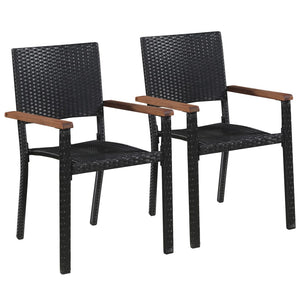 vidaXL 3 Piece Garden Dining Set Black