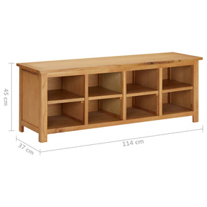 vidaXL Shoe Rack 114x37x45 cm Solid Oak Wood