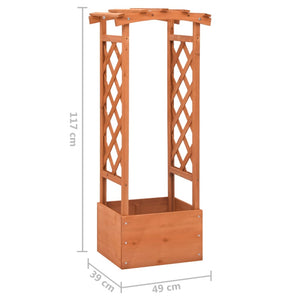 vidaXL Trellis Planter with Arch 49x39x117 cm Firwood