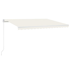 vidaXL Manual Retractable Awning with LED 400x300 cm Cream