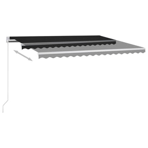 vidaXL Manual Retractable Awning with LED 400x300 cm Anthracite