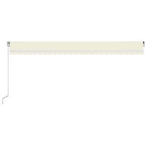 vidaXL Manual Retractable Awning with LED 600x300 cm Cream