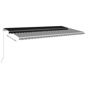 vidaXL Manual Retractable Awning with LED 600x300 cm Anthracite