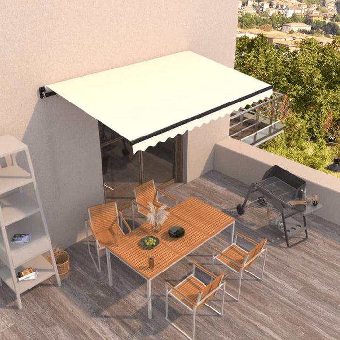 vidaXL Manual Retractable Awning 450x300 cm Cream