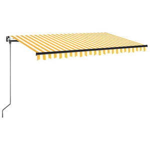 vidaXL Manual Retractable Awning 400x350 cm Yellow and White