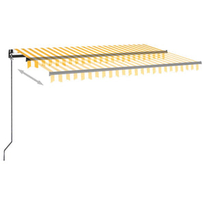 vidaXL Manual Retractable Awning 400x350 cm Yellow and White