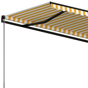 vidaXL Manual Retractable Awning 400x350 cm Yellow and White