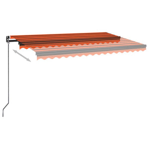 vidaXL Manual Retractable Awning 400x350 cm Orange and Brown