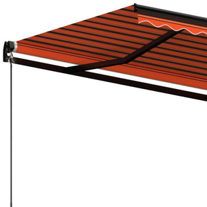 vidaXL Manual Retractable Awning 400x350 cm Orange and Brown