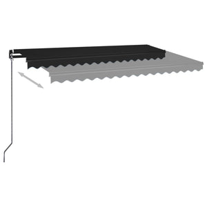 vidaXL Manual Retractable Awning with LED 400x350 cm Anthracite