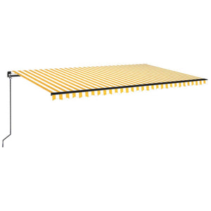 vidaXL Manual Retractable Awning 500x350 cm Yellow and White