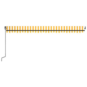 vidaXL Manual Retractable Awning 500x350 cm Yellow and White