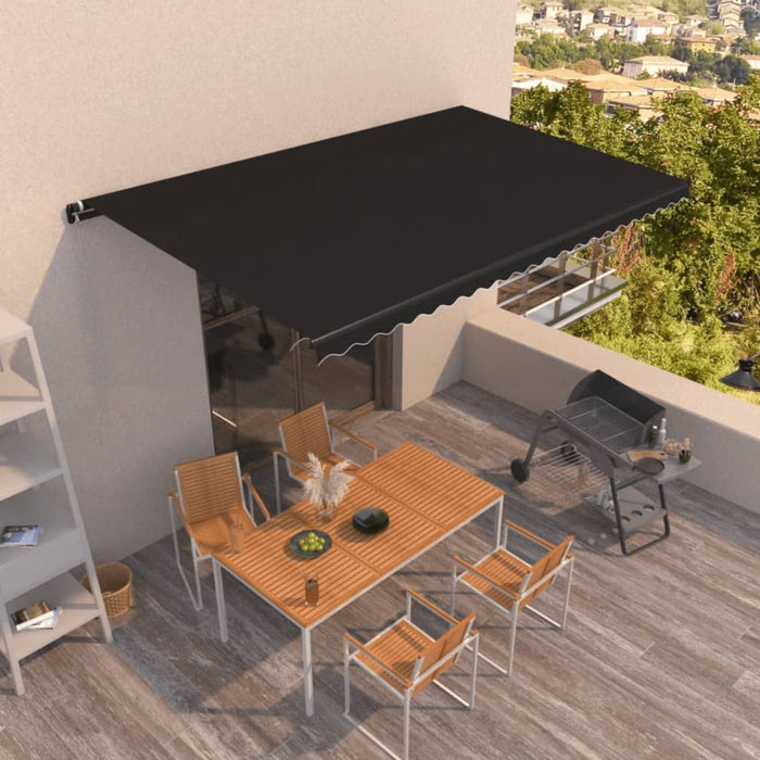 vidaXL Manual Retractable Awning 500x350 cm Anthracite