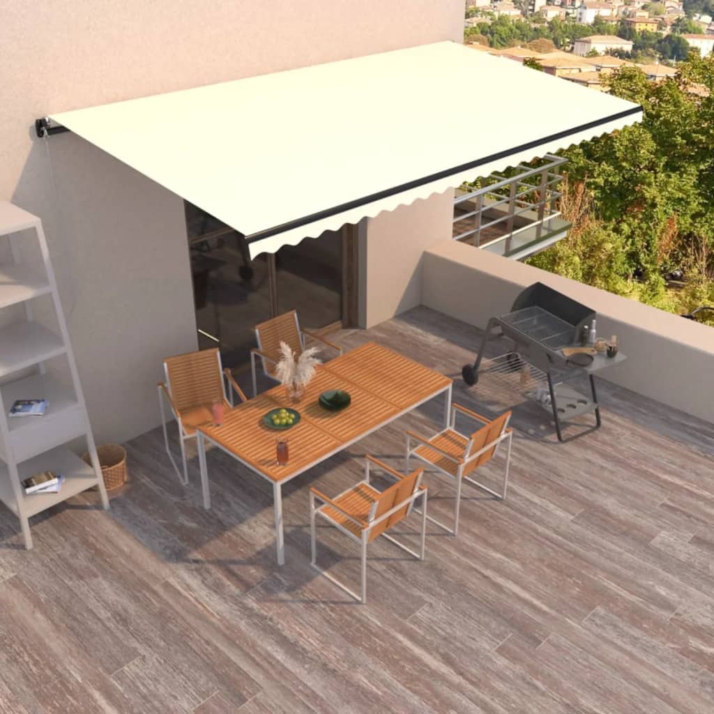 vidaXL Manual Retractable Awning 600x350 cm Cream