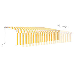 vidaXL Manual Retractable Awning with Blind 6x3m Yellow&White