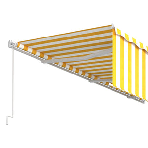 vidaXL Manual Retractable Awning with Blind 6x3m Yellow&White