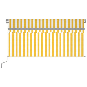 vidaXL Manual Retractable Awning with Blind&LED 3.5x2.5m Yellow&White