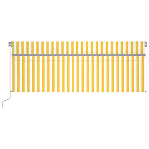 vidaXL Manual Retractable Awning with Blind 4.5x3m Yellow&White