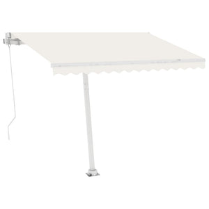 vidaXL Freestanding Manual Retractable Awning 300x250 cm Cream