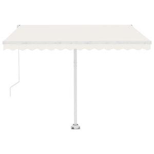 vidaXL Freestanding Manual Retractable Awning 300x250 cm Cream