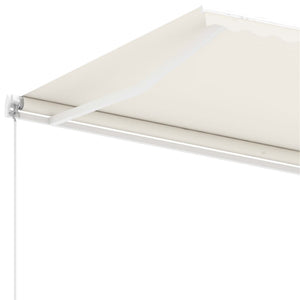 vidaXL Freestanding Manual Retractable Awning 300x250 cm Cream