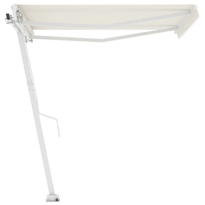 vidaXL Freestanding Manual Retractable Awning 300x250 cm Cream