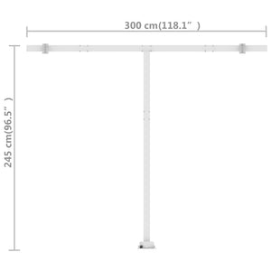 vidaXL Freestanding Manual Retractable Awning 300x250 cm Anthracite