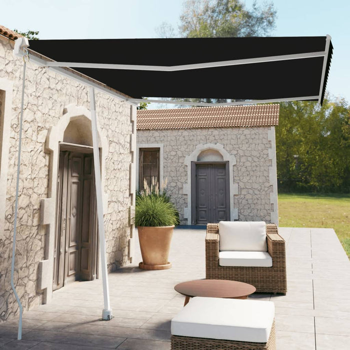 vidaXL Freestanding Manual Retractable Awning 300x250 cm Anthracite