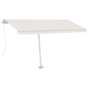 vidaXL Manual Retractable Awning with LED 400x300 cm Cream