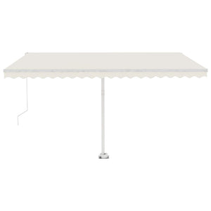 vidaXL Manual Retractable Awning with LED 400x300 cm Cream