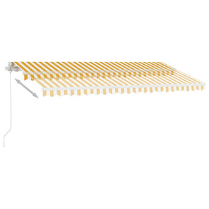 vidaXL Manual Retractable Awning with LED 400x300 cm Yellow and White