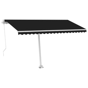 vidaXL Manual Retractable Awning with LED 400x300 cm Anthracite