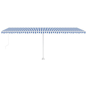 vidaXL Freestanding Manual Retractable Awning 600x300 cm Blue/White