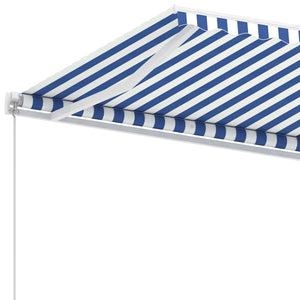 vidaXL Freestanding Manual Retractable Awning 600x300 cm Blue/White