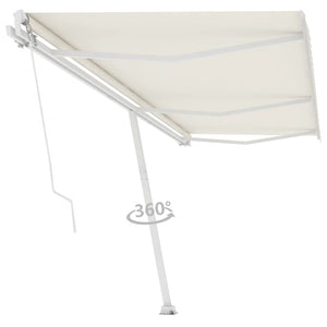 vidaXL Freestanding Manual Retractable Awning 600x300 cm Cream