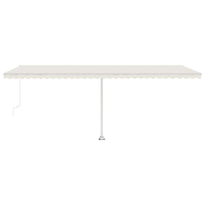 vidaXL Freestanding Manual Retractable Awning 600x300 cm Cream