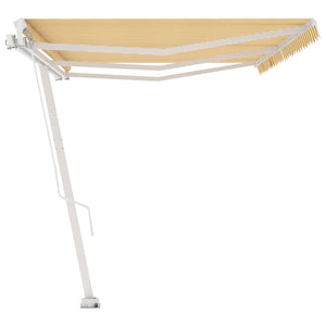 vidaXL Freestanding Manual Retractable Awning 600x300 cm Yellow/White