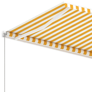 vidaXL Freestanding Manual Retractable Awning 600x300 cm Yellow/White